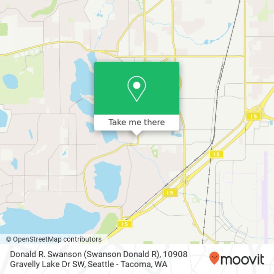 Mapa de Donald R. Swanson (Swanson Donald R), 10908 Gravelly Lake Dr SW