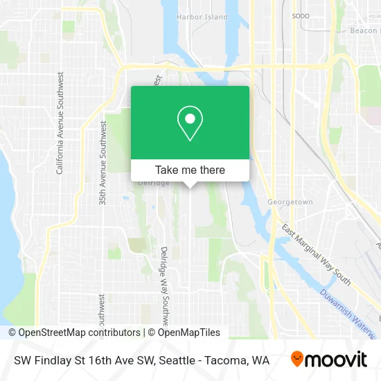 Mapa de SW Findlay St 16th Ave SW