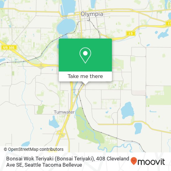 Mapa de Bonsai Wok Teriyaki (Bonsai Teriyaki), 408 Cleveland Ave SE