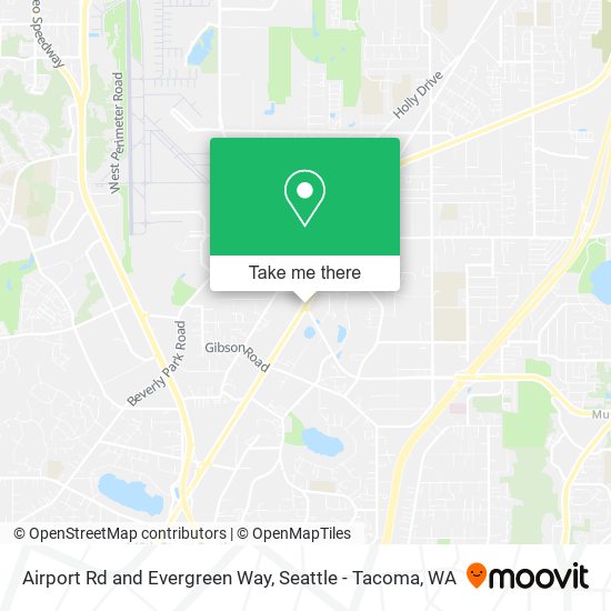 Airport Rd and Evergreen Way map