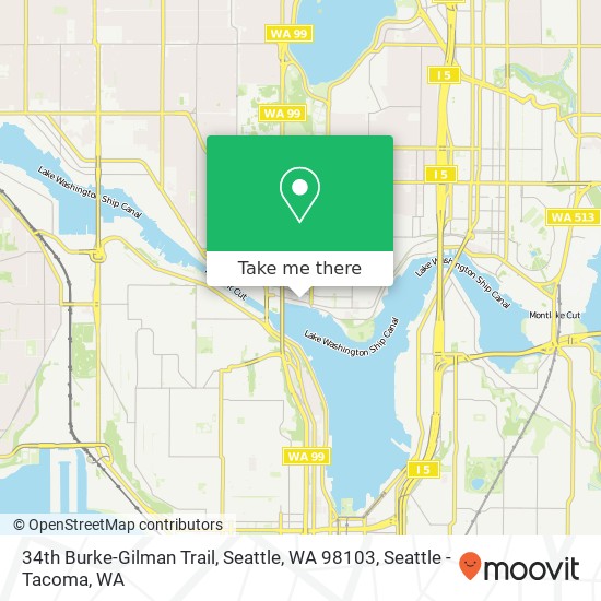 Mapa de 34th Burke-Gilman Trail, Seattle, WA 98103