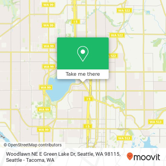 Mapa de Woodlawn NE E Green Lake Dr, Seattle, WA 98115