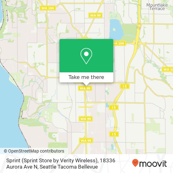 Mapa de Sprint (Sprint Store by Verity Wireless), 18336 Aurora Ave N