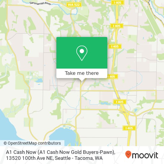 Mapa de A1 Cash Now (A1 Cash Now Gold Buyers-Pawn), 13520 100th Ave NE