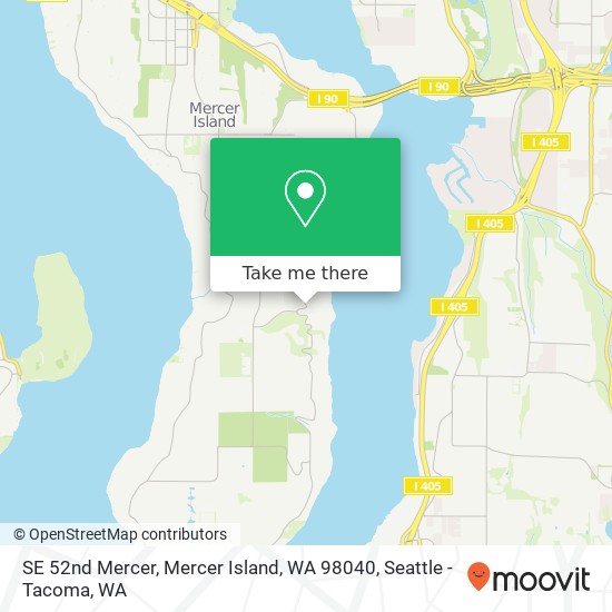 SE 52nd Mercer, Mercer Island, WA 98040 map