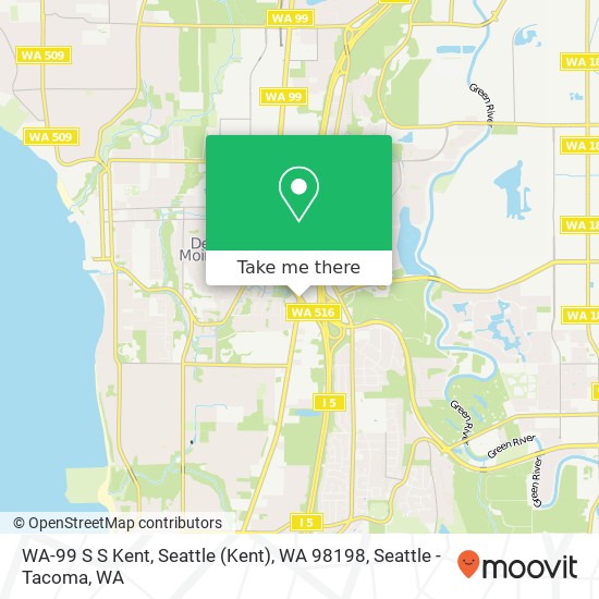 Mapa de WA-99 S S Kent, Seattle (Kent), WA 98198