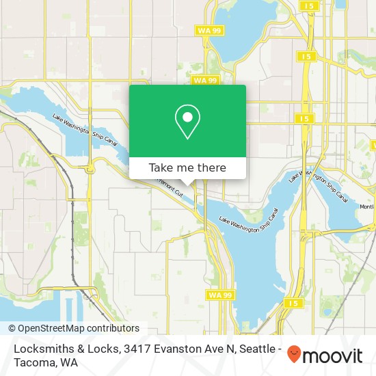 Mapa de Locksmiths & Locks, 3417 Evanston Ave N