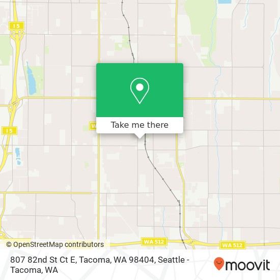 Mapa de 807 82nd St Ct E, Tacoma, WA 98404