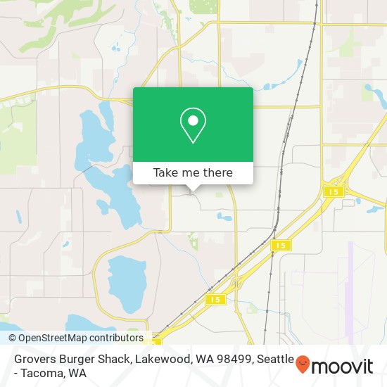 Mapa de Grovers Burger Shack, Lakewood, WA 98499