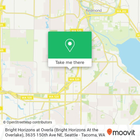 Bright Horizons at Overla (Bright Horizons At the Overlake), 3635 150th Ave NE map