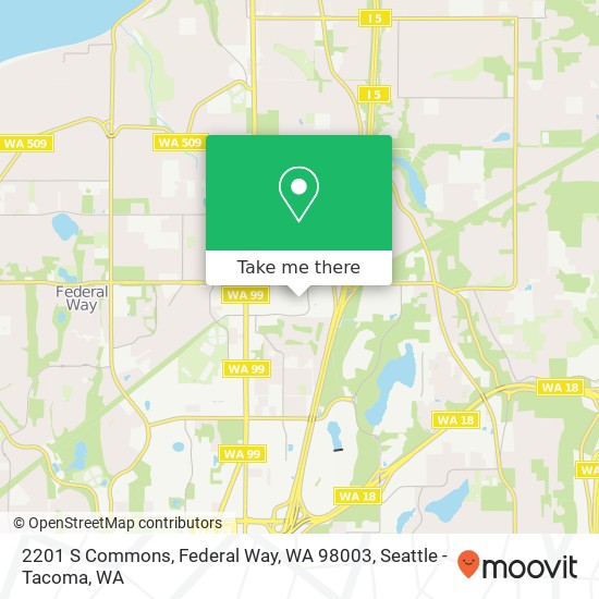 Mapa de 2201 S Commons, Federal Way, WA 98003
