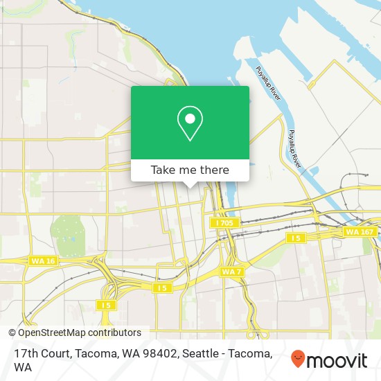 17th Court, Tacoma, WA 98402 map