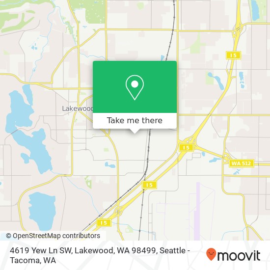 Mapa de 4619 Yew Ln SW, Lakewood, WA 98499