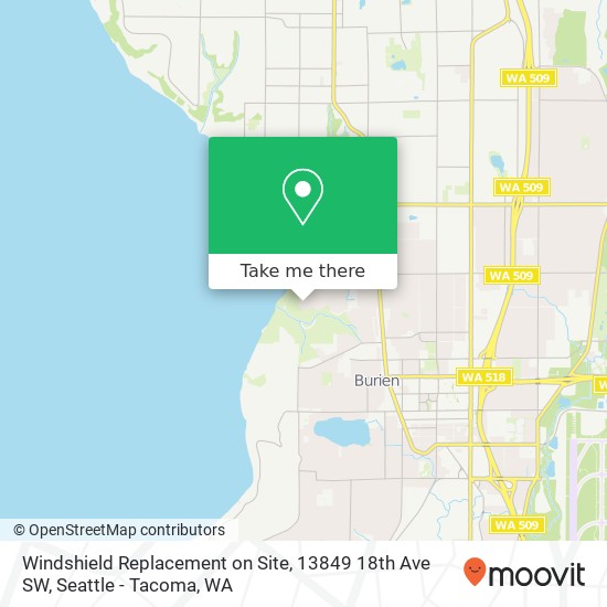 Windshield Replacement on Site, 13849 18th Ave SW map