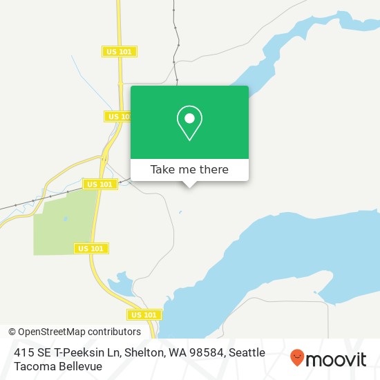 Mapa de 415 SE T-Peeksin Ln, Shelton, WA 98584