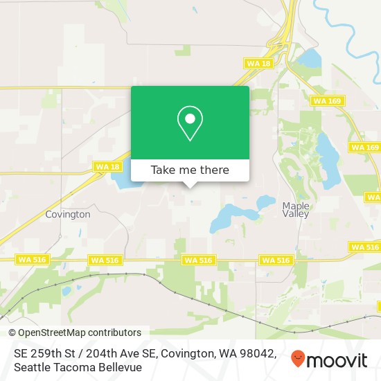 Mapa de SE 259th St / 204th Ave SE, Covington, WA 98042
