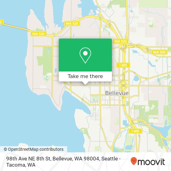 Mapa de 98th Ave NE 8th St, Bellevue, WA 98004