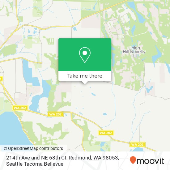 Mapa de 214th Ave and NE 68th Ct, Redmond, WA 98053