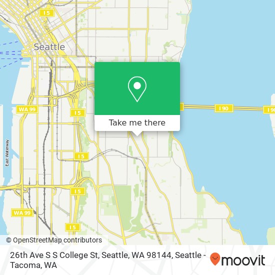 Mapa de 26th Ave S S College St, Seattle, WA 98144