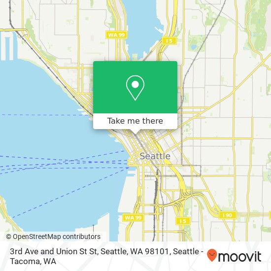 Mapa de 3rd Ave and Union St St, Seattle, WA 98101