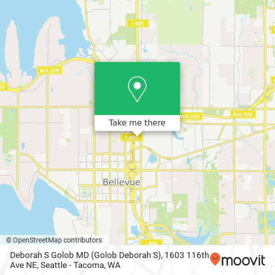 Mapa de Deborah S Golob MD (Golob Deborah S), 1603 116th Ave NE