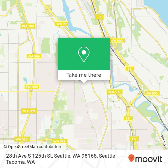 Mapa de 28th Ave S 125th St, Seattle, WA 98168