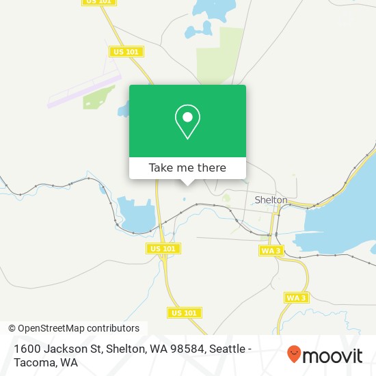 Mapa de 1600 Jackson St, Shelton, WA 98584