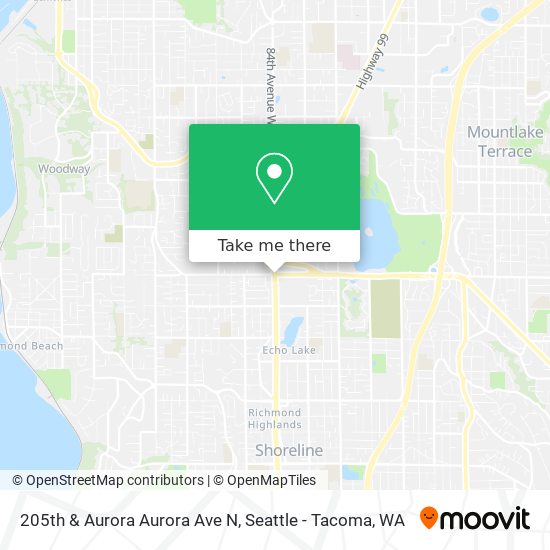 205th & Aurora Aurora Ave N map