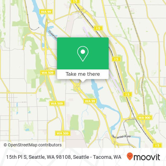 Mapa de 15th Pl S, Seattle, WA 98108