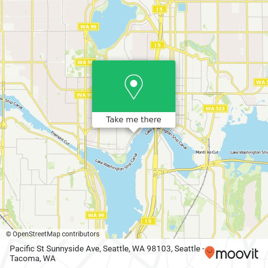Mapa de Pacific St Sunnyside Ave, Seattle, WA 98103