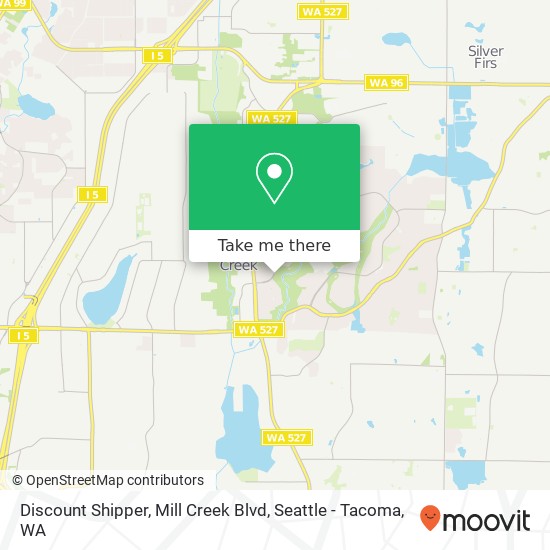 Discount Shipper, Mill Creek Blvd map