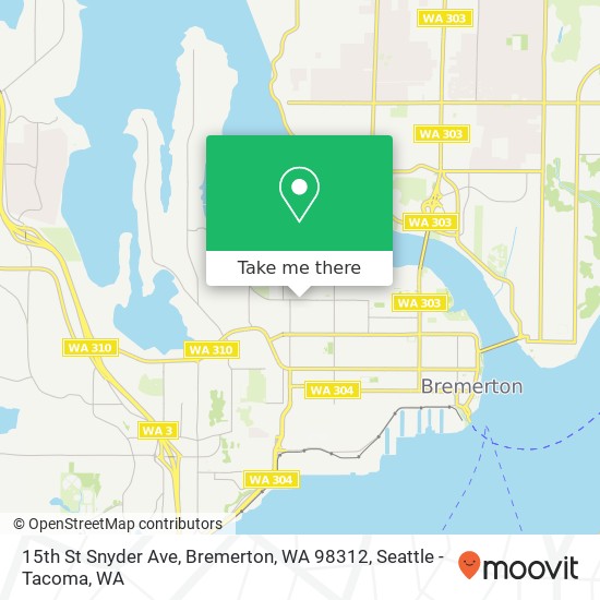 Mapa de 15th St Snyder Ave, Bremerton, WA 98312