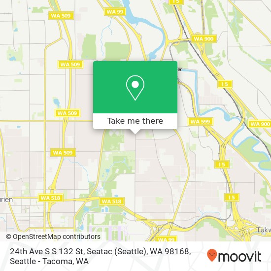 Mapa de 24th Ave S S 132 St, Seatac (Seattle), WA 98168