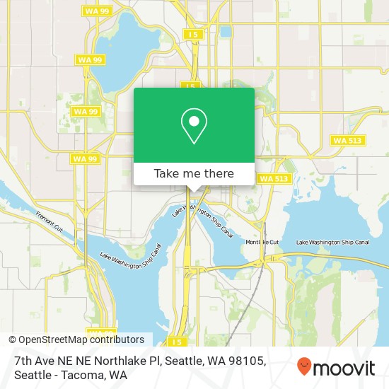 Mapa de 7th Ave NE NE Northlake Pl, Seattle, WA 98105