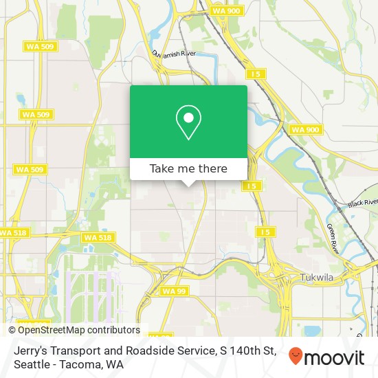 Mapa de Jerry's Transport and Roadside Service, S 140th St