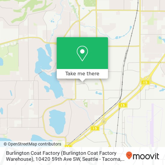 Mapa de Burlington Coat Factory (Burlington Coat Factory Warehouse), 10420 59th Ave SW