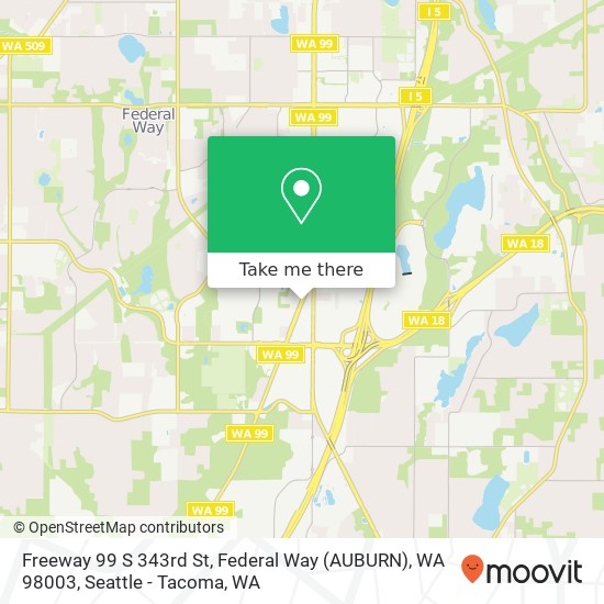 Freeway 99 S 343rd St, Federal Way (AUBURN), WA 98003 map