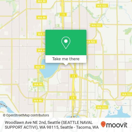 Mapa de Woodlawn Ave NE 2nd, Seattle (SEATTLE NAVAL SUPPORT ACTIVI), WA 98115