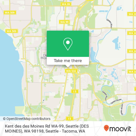 Mapa de Kent des des Moines Rd WA-99, Seattle (DES MOINES), WA 98198