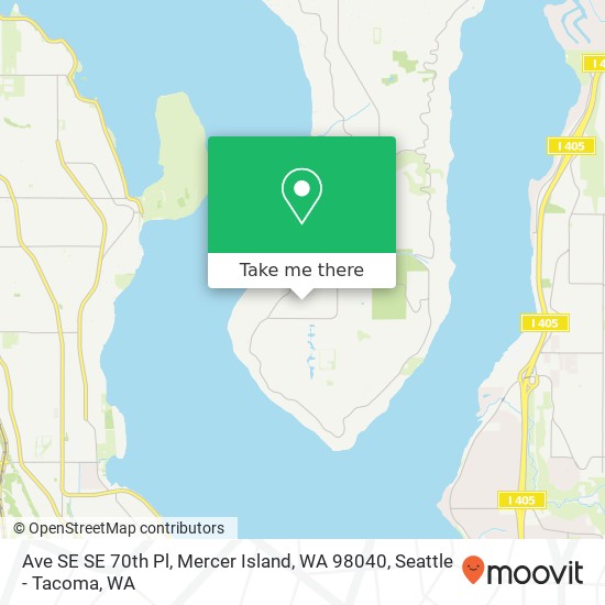 Mapa de Ave SE SE 70th Pl, Mercer Island, WA 98040