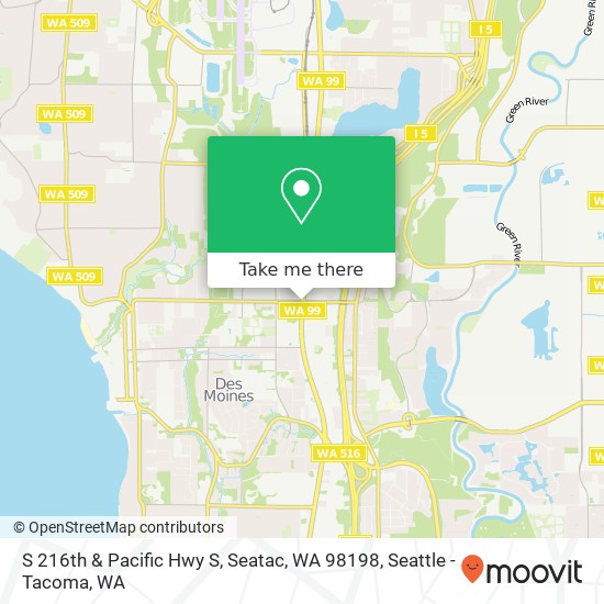 Mapa de S 216th & Pacific Hwy S, Seatac, WA 98198