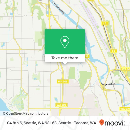 Mapa de 104 8th S, Seattle, WA 98168