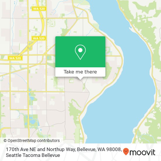 170th Ave NE and Northup Way, Bellevue, WA 98008 map