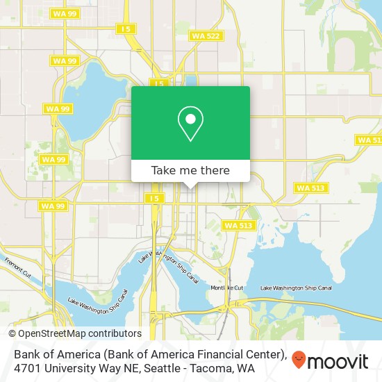 Bank of America (Bank of America Financial Center), 4701 University Way NE map