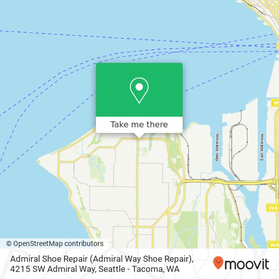 Admiral Shoe Repair (Admiral Way Shoe Repair), 4215 SW Admiral Way map