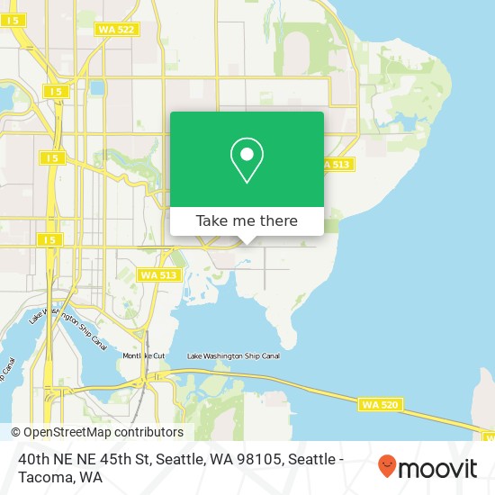 Mapa de 40th NE NE 45th St, Seattle, WA 98105