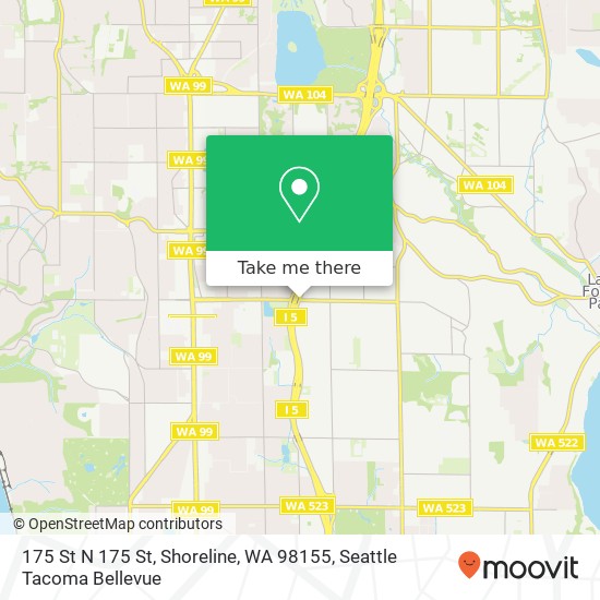 Mapa de 175 St N 175 St, Shoreline, WA 98155