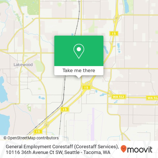 General Employment Corestaff (Corestaff Services), 10116 36th Avenue Ct SW map