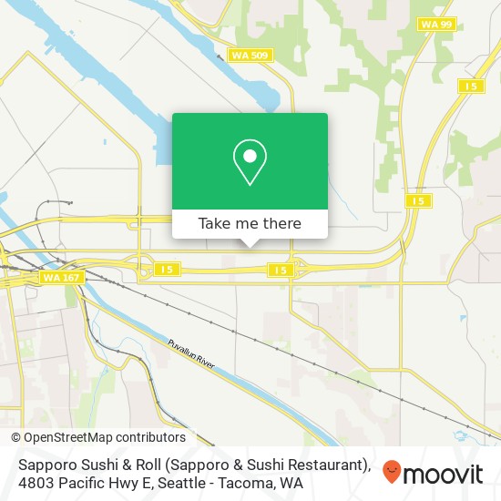 Mapa de Sapporo Sushi & Roll (Sapporo & Sushi Restaurant), 4803 Pacific Hwy E