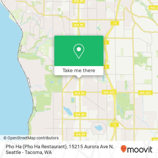 Mapa de Pho Ha (Pho Ha Restaurant), 15215 Aurora Ave N